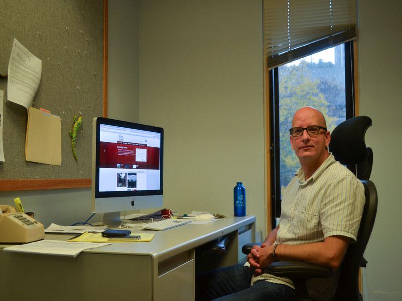 Garcia in his work space