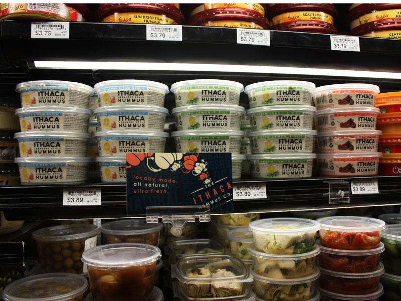 Ithaca Hummus on the shelf at GreenStar Natural Food Market.