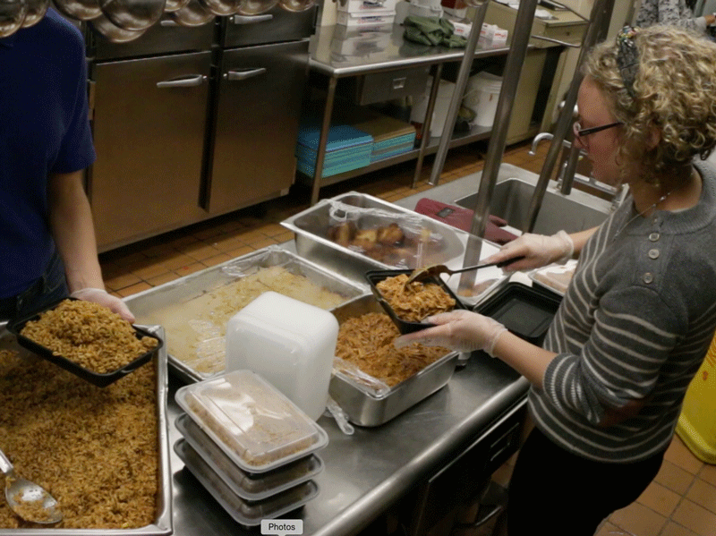 Ithaca College student organization Stop Wasting Ithaca’s Food Today packages excess dining hall food and donates it to the Rescue Mission. 