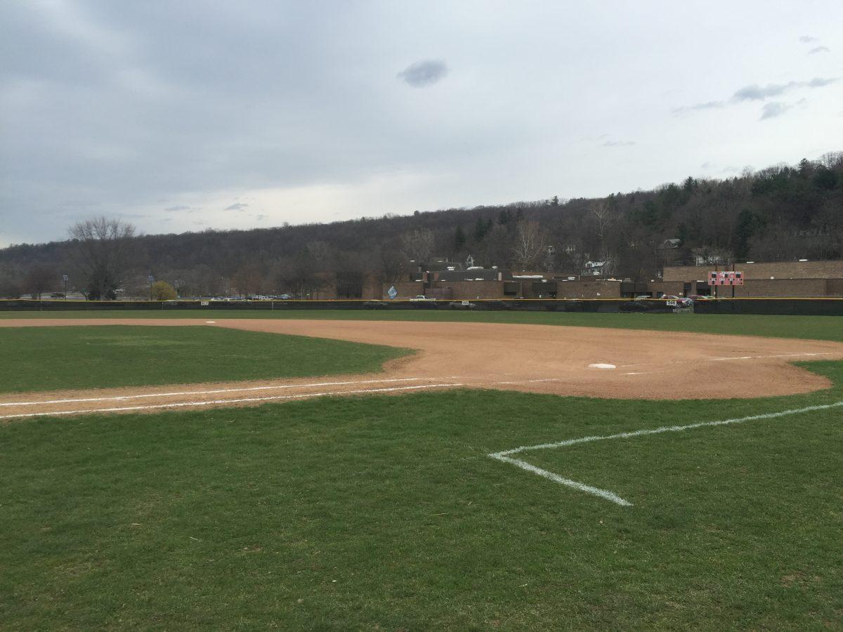 The Tatascore baseball field at Ithaca High School that is in need of renovation and a new scoreboard.