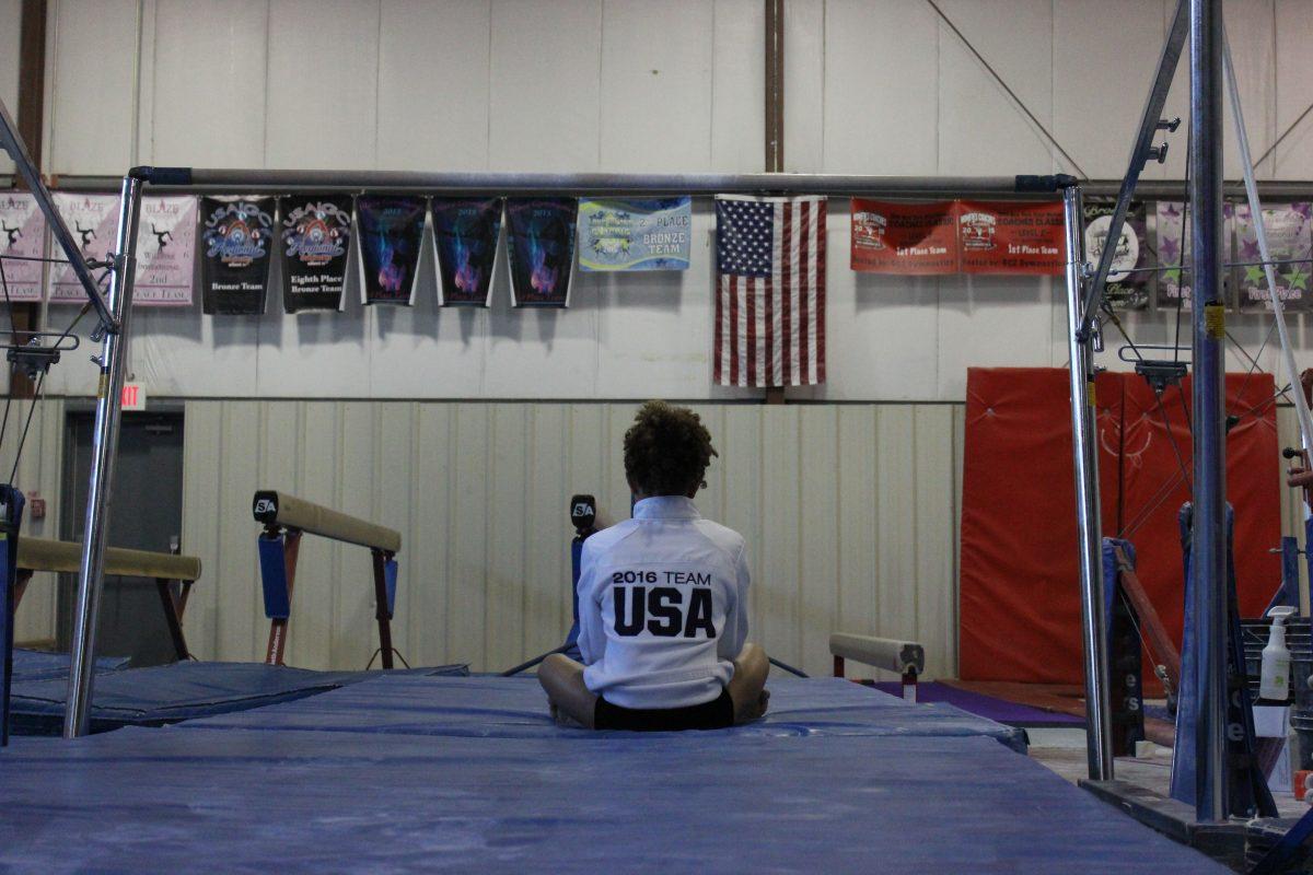 Eden prepares for class with her Team USA jacket. Photo credit: Sarah Ploss