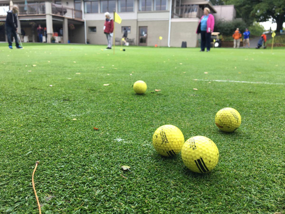 Photo By: Sydney O’Shaughnessy
Near the putting event in Skills, golf balls are left for the next athlete.