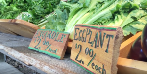 Vendors label their produce