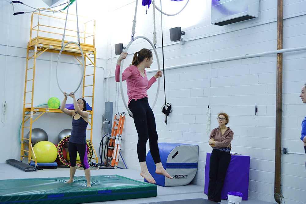 Circus Culture students practice lyra.