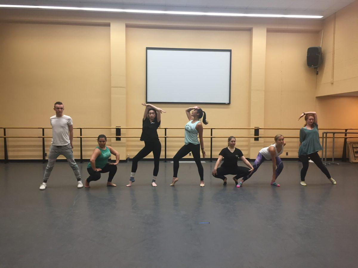 The e-board members practice their jazz dance number for an upcoming performance // Ashley Wolf