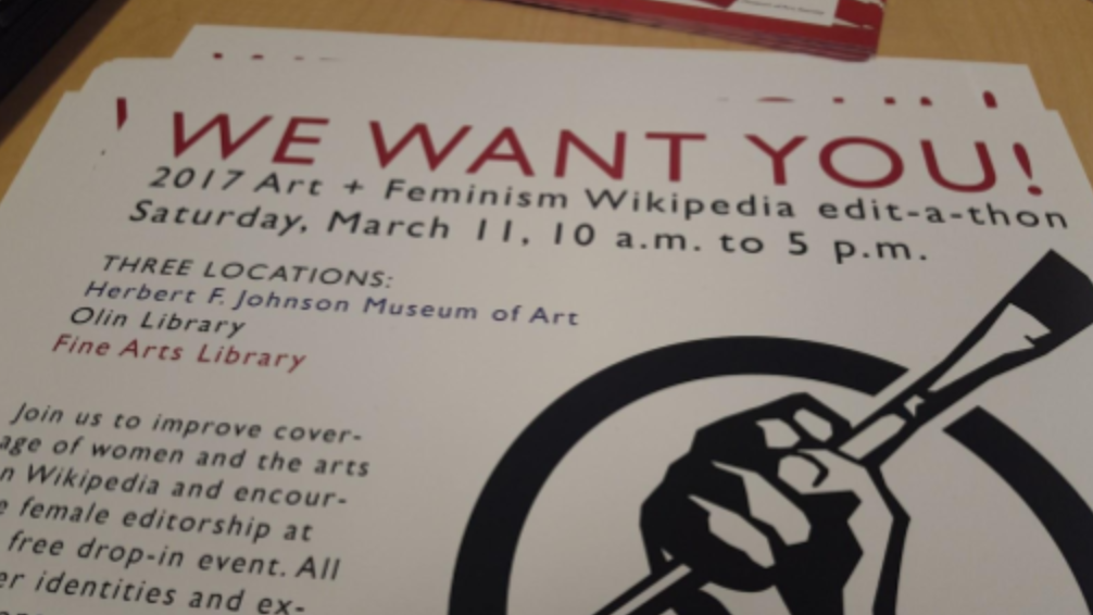 Cornell University Participates in Wikipedia Art + Feminism Edit-a-thon