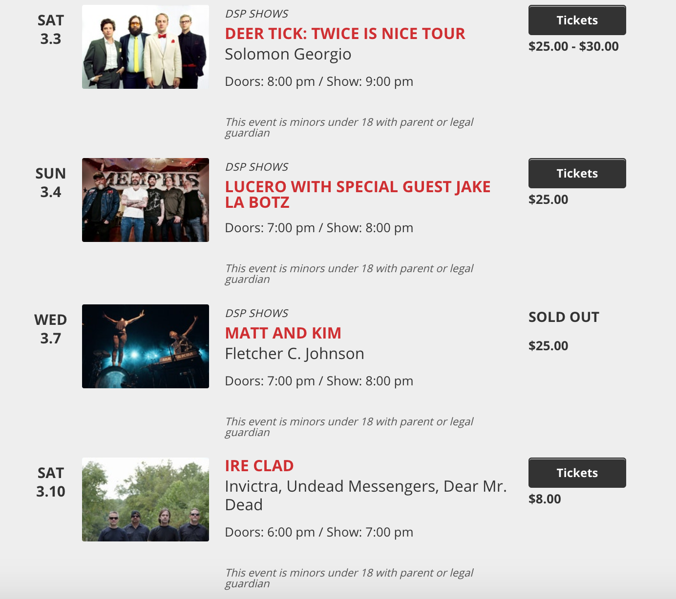 A Showcase Of The Haunt's Upcoming Shows Courtesy of Ticketfly