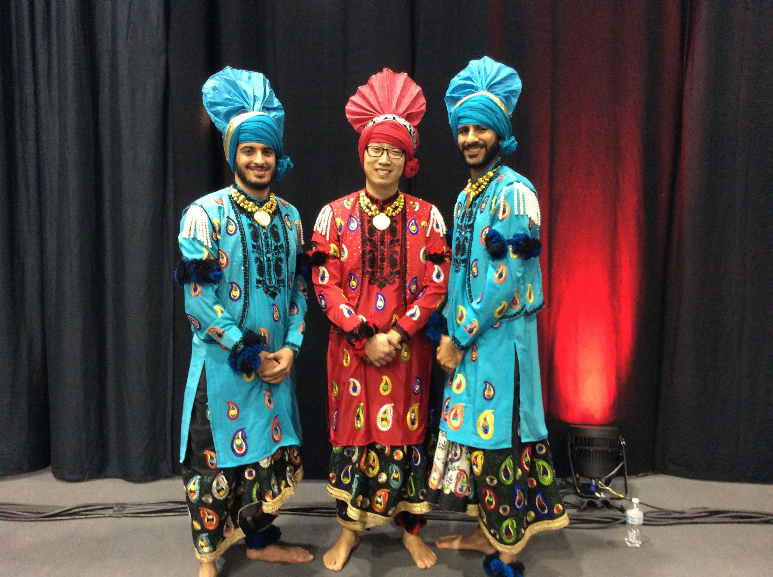 Pictured: Members of the all-male Bhangra team, Anakh E Gabroo