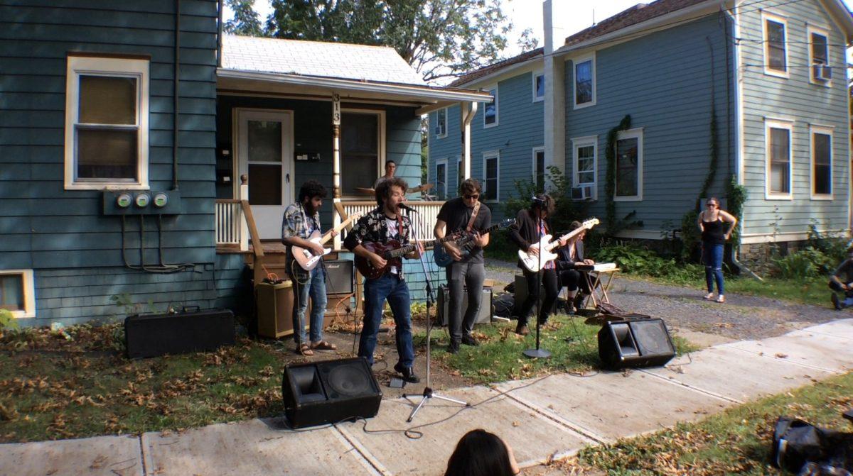 From left, sophomore Dan Rogers, senior Jacob Sullivan, sophomore Andrew Lackland (drums), senior Alex Fedele, Zach Randall and sophomore Chris Anderson