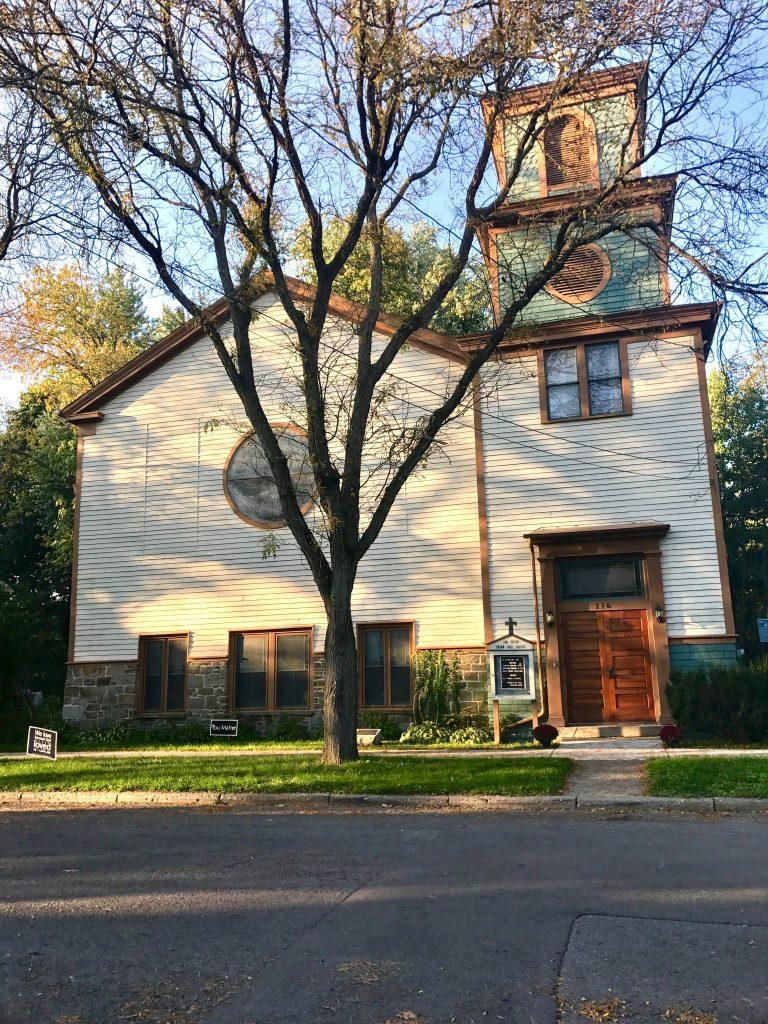 The front of the St. James AME Zion Church which is located on Celeveland Avenue.