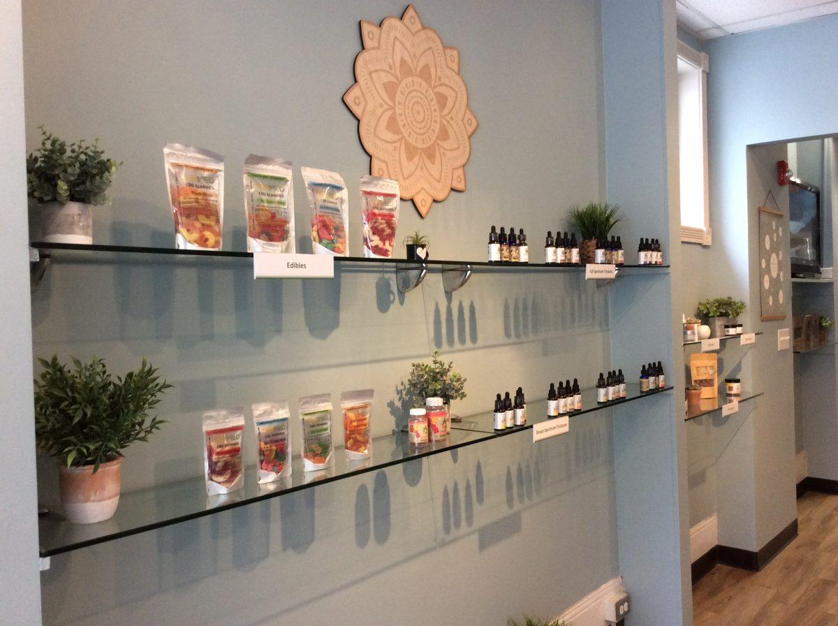 CBD products such as gummies, chewable vitamins, and tinctures located at Your CBD Store in downtown Ithaca, NY. (Emily Cartwright/Ithaca Week)