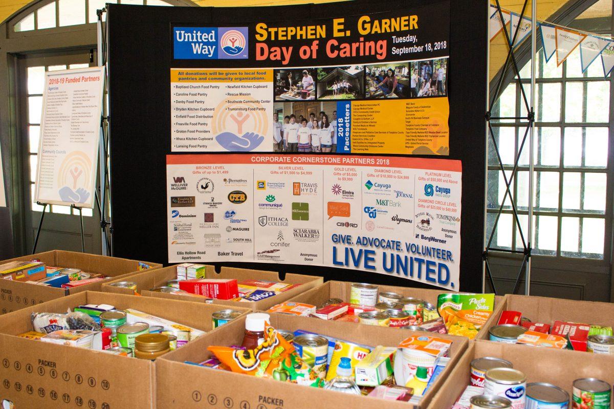 At their most recent Day of Caring, UWTC collected over 3,000 lbs of food and distributed 100 boxes of donated goods.
Photo Courtesy of United Way of Tompkins County.