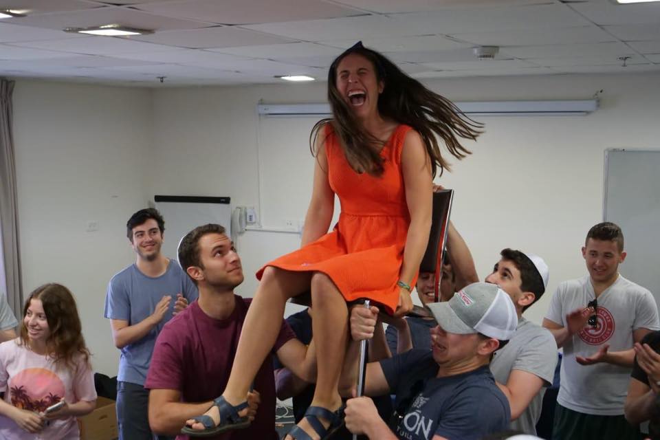 Ithaca College sophomore Autumn Michels was Bat Mitzvahed this summer on her Birthright-Taglit trip with the college. Austin Reid, Spring Board Innovation Fellow at Hillel, helped organize the ceremony. (Courtesy of Austin Reid/Hillel at Ithaca College)