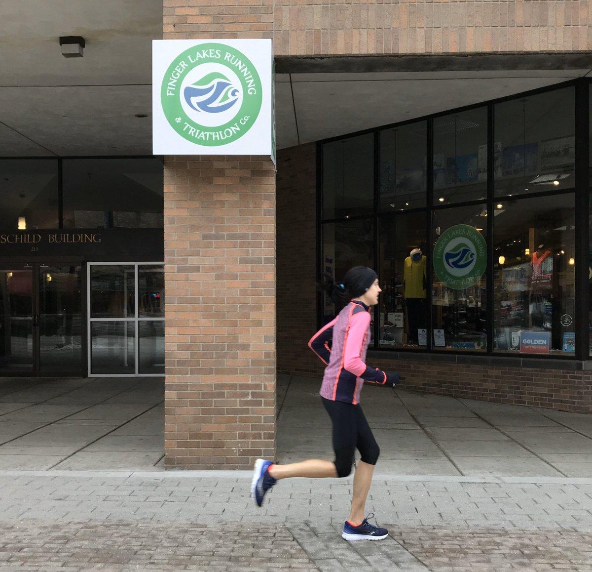 Pell runs down The Commons on a chilly day. She does several easy runs each week to maintain her aerobic base. Photo by Zoë Freer-Hessler