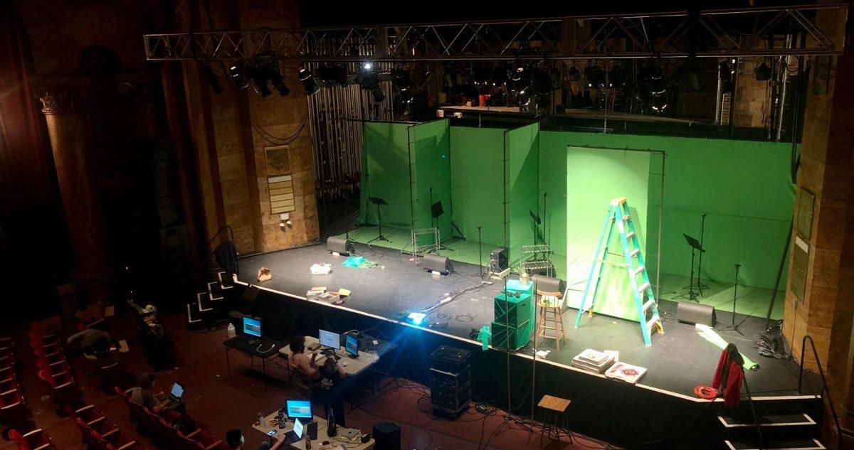 Each green screen booth has two cameras, and the actors performances are mixed in real time. (Image courtesy of The Cherry)