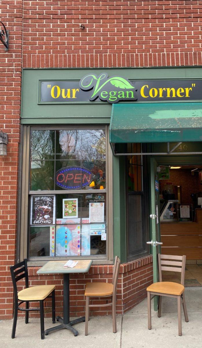 Our Vegan Corner is a whole in the wall restaurant, with inside and outside dining.