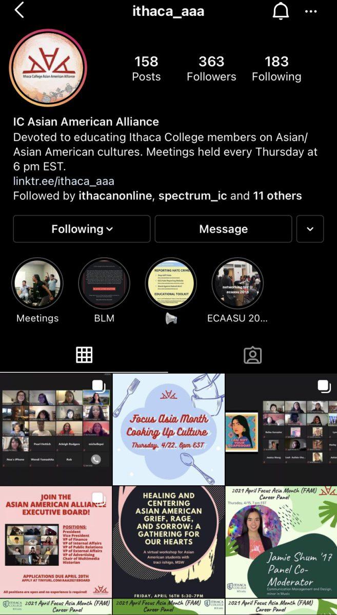 Asian American Alliance Instagram page