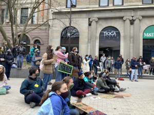 Ithaca High School Students Gather at Bernie Milton Pavilion to Protest - Photo by Ryan Bieber