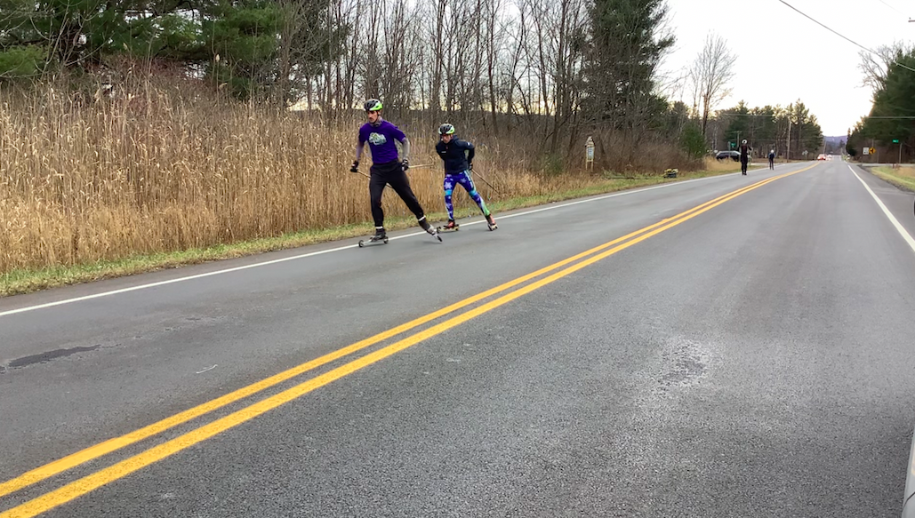 The team participated in a team time trial on roller skis the first weekend in December, in Etna, NY. Photo by: Willy Wright

