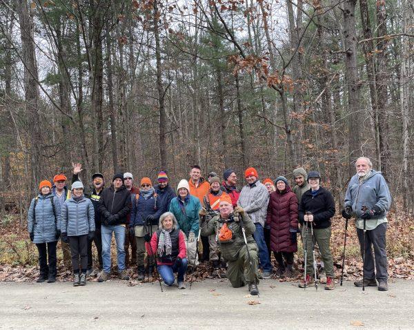 Group of hikers in the woods