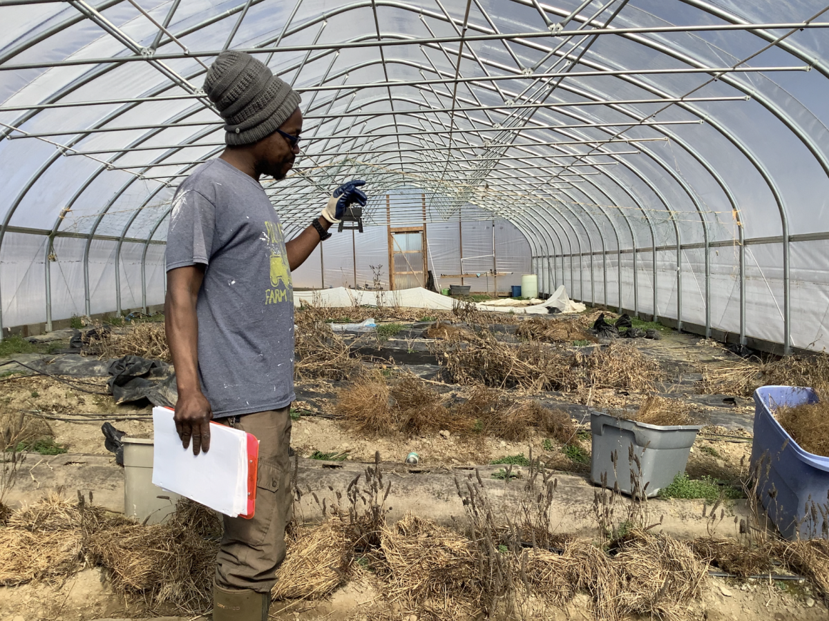Foli explains how Groundswell farmers are preparing for the upcoming season. (Photo by Rachel Williams/Ithaca Week) 