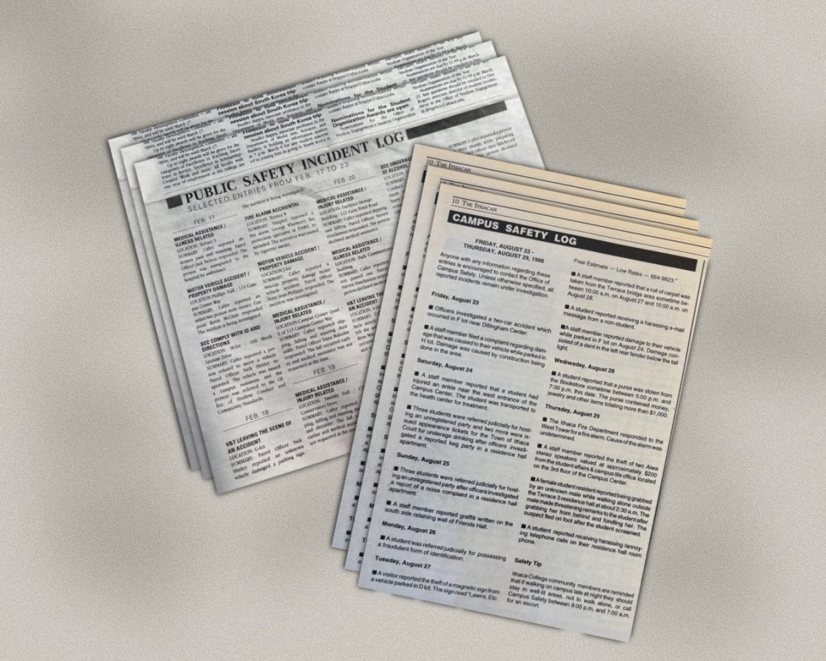 Police blotters from 1996 and 2025. Crime reporting transparency is an issue for students.