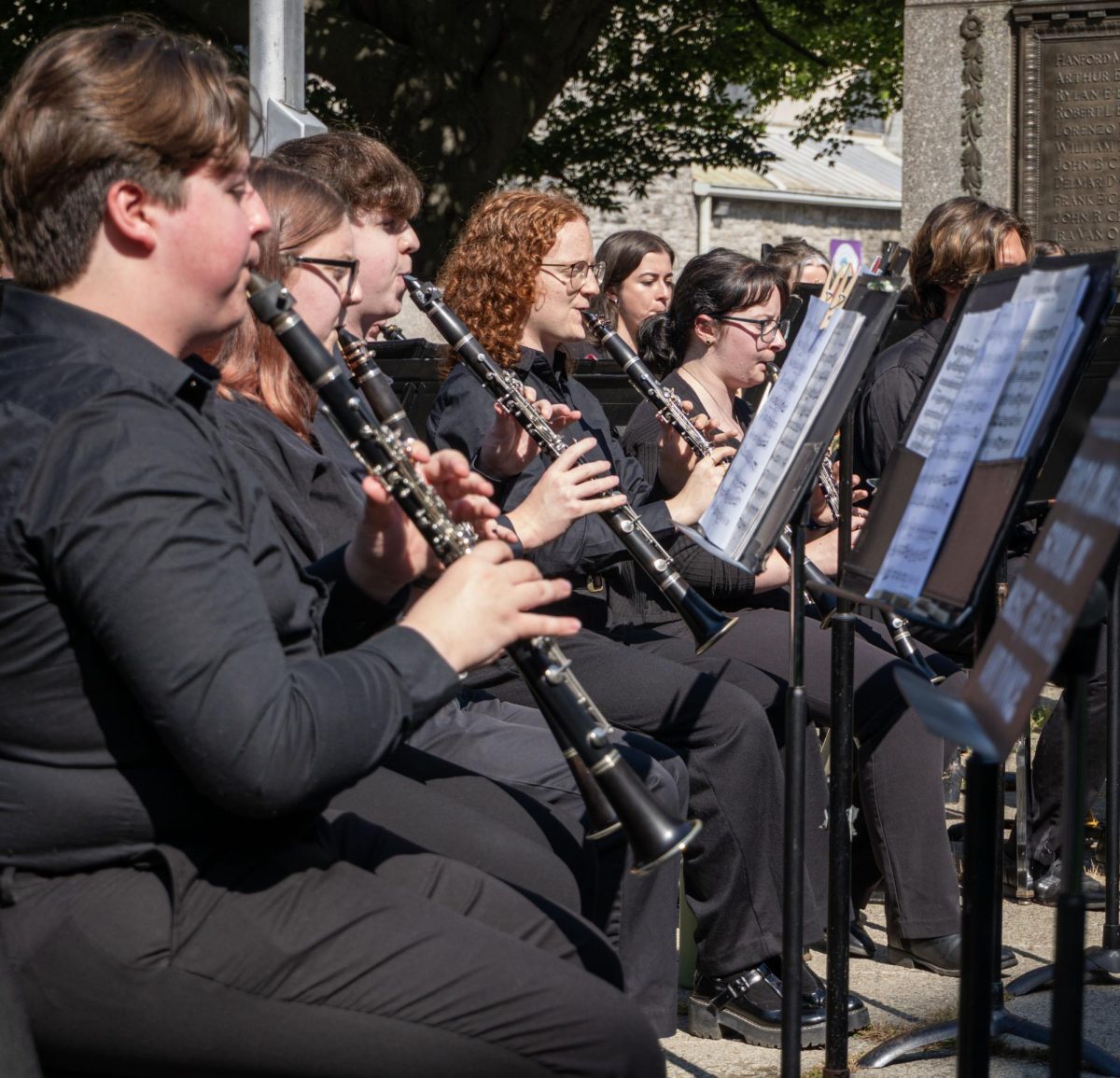 Members of the clarinet section in the wind ensemble play “The Cowboys Overture” by John Williams as part of their program.