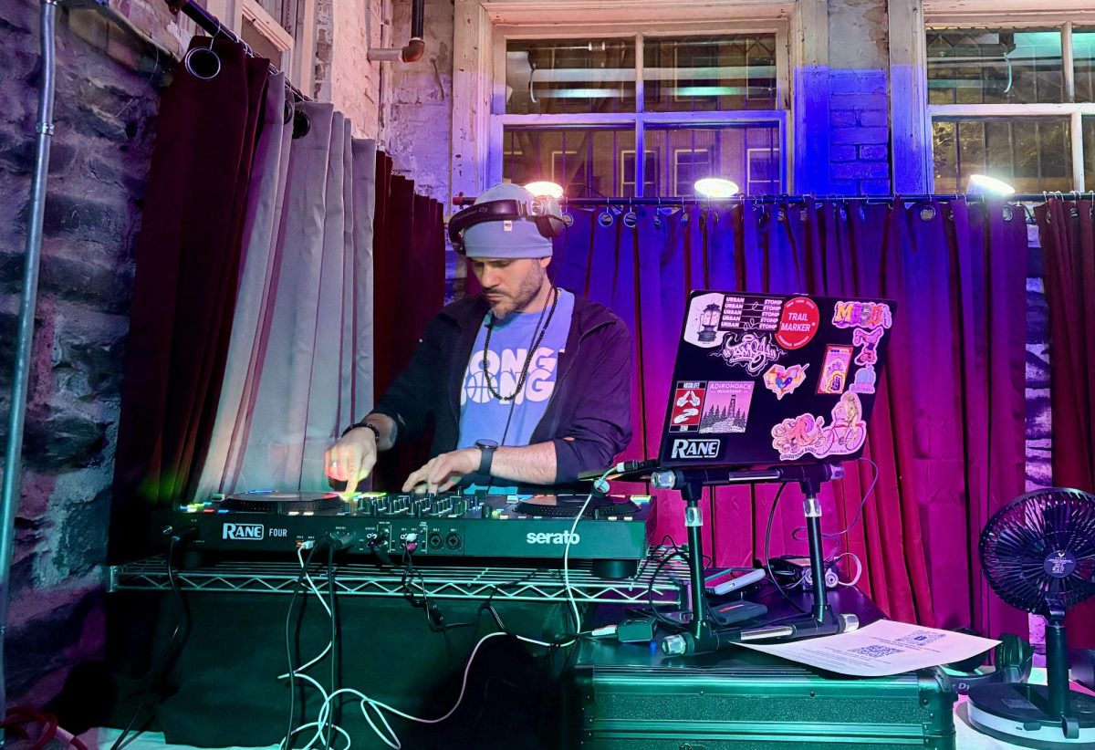 Ben Ortiz, who goes by DJ ha-MEEN, plays his set at K-House’s inaugural All Grooves DJ Lounge.