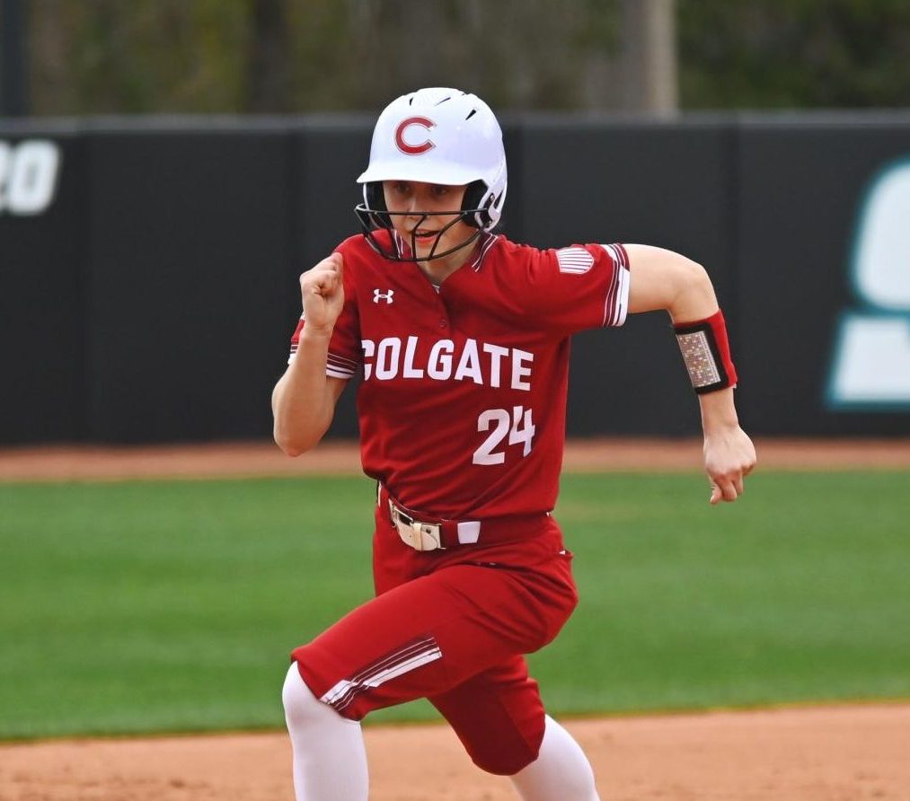 IC softball player Cate Murray runs the bases while competing at Colgate University. (Submitted by Cate Murray/Ithaca Week)